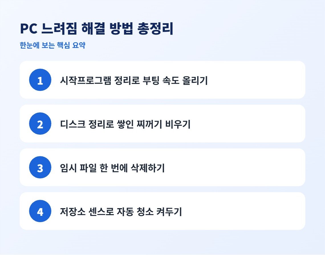 PC 느려짐 해결 방법 총정리 핵심 요약
