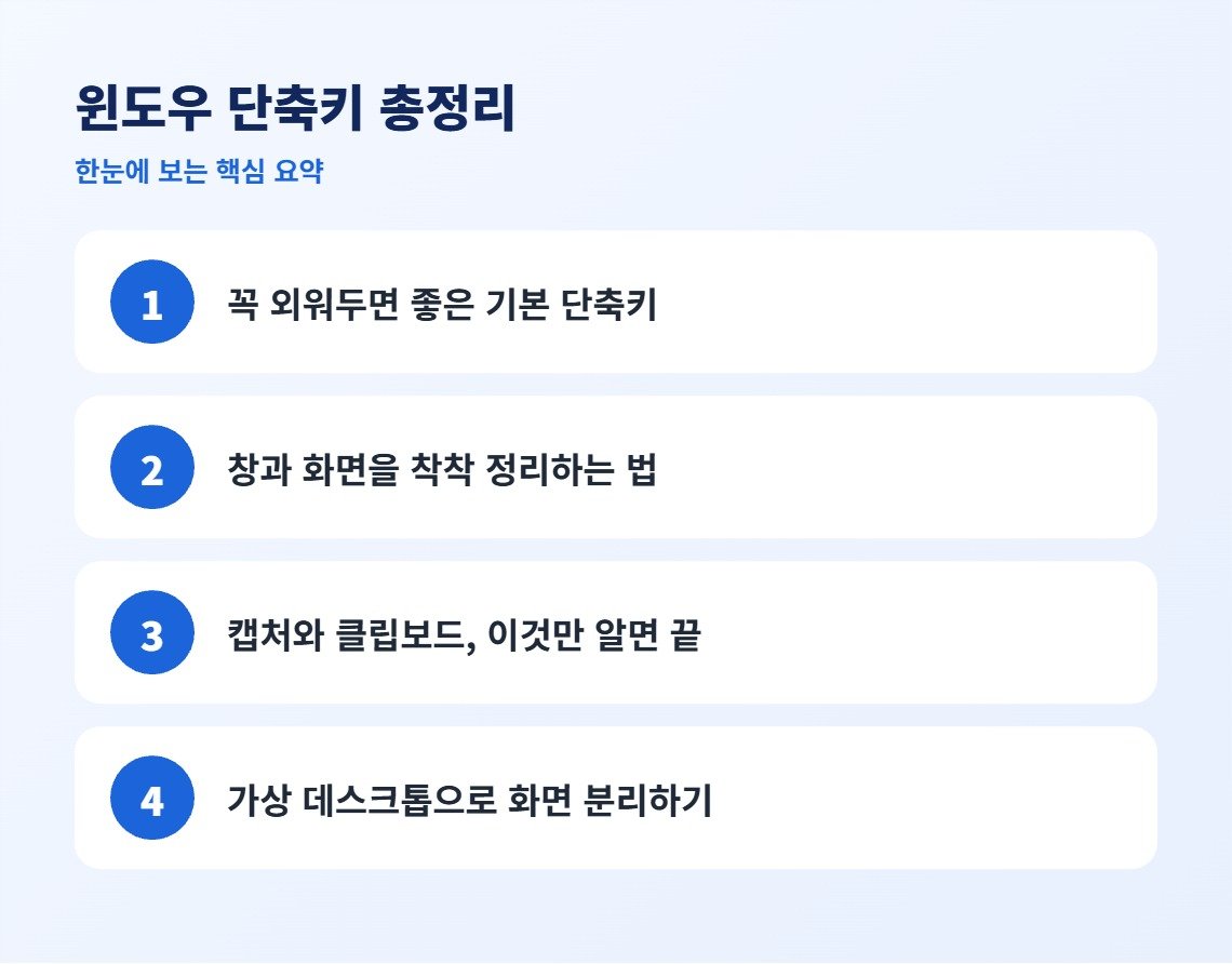 윈도우 단축키 총정리 핵심 요약